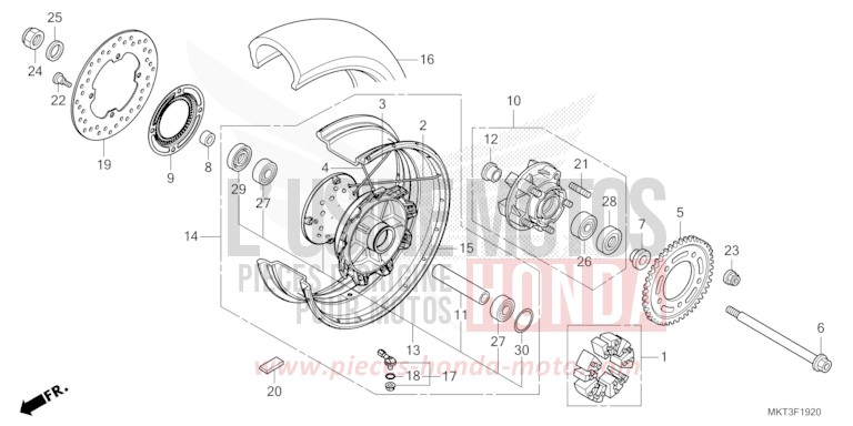REAR WHEEL for X-ADV 750 GRAND PRIX RED (R380) from 2021